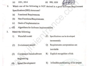 MTech Computer Engineering 2020 - Jamia Entrance Question Paper