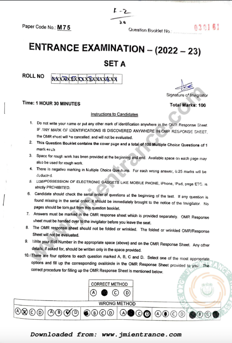 msc-microbiology-2022-jamia-entrance-question-paper