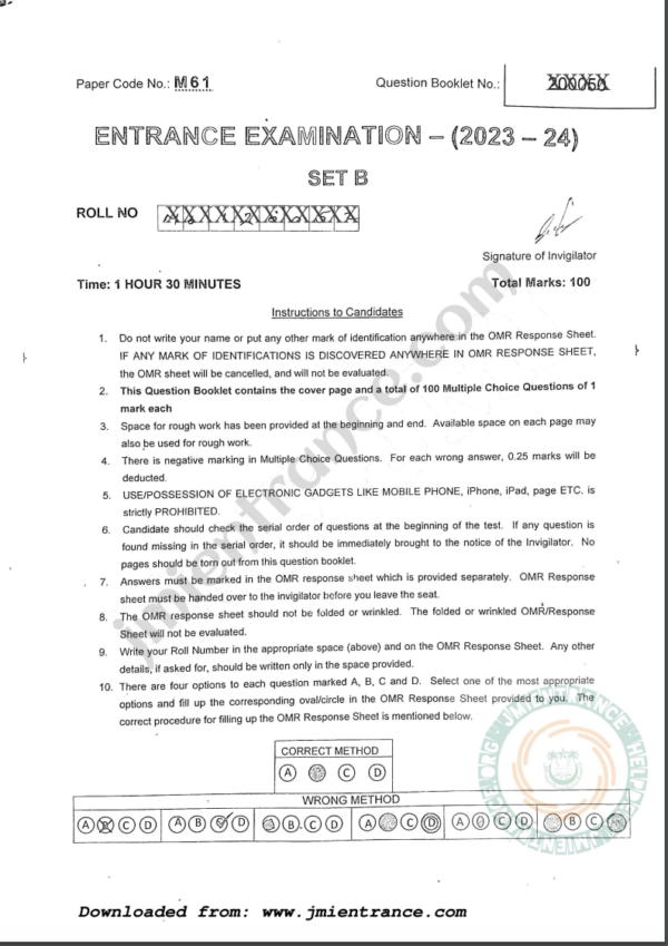 jamia-ma-gender-2023-entrance-question-paper