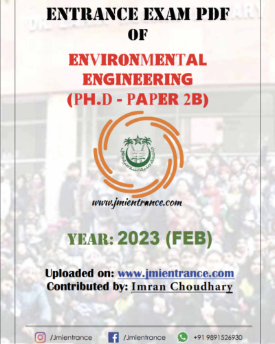 jamia-phd-environmental-engineering-2023-entrance-question-paper