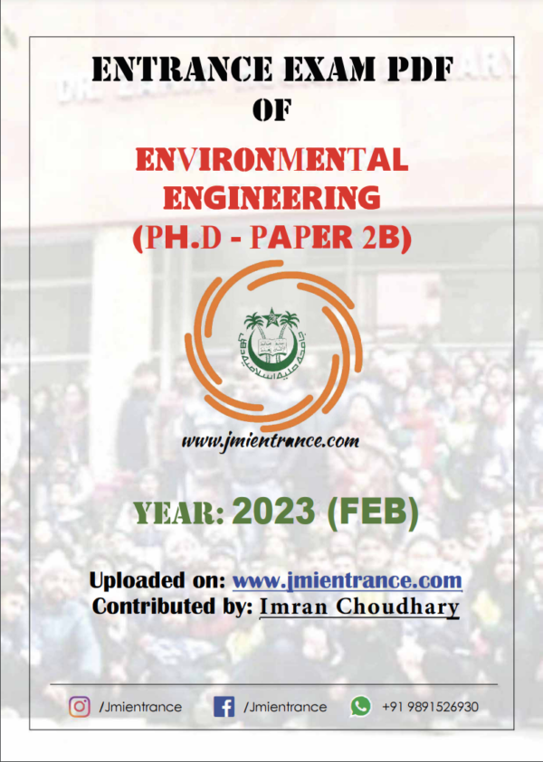 jamia-phd-environmental-engineering-2023-entrance-question-paper