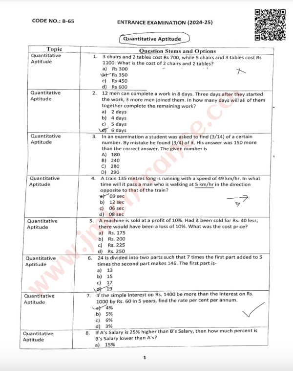 BVov Food 2024 - Jamia Entrance Question Paper