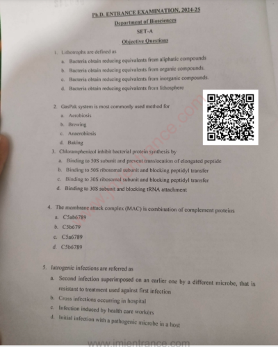 jamia-phd-bioscience-2024-paper-2-entrance-question-paper-pdf-downoad